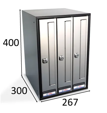 BUZON PRISMA FRONTAL G3 CUERPO PLATEADO 400 x 267 x 300